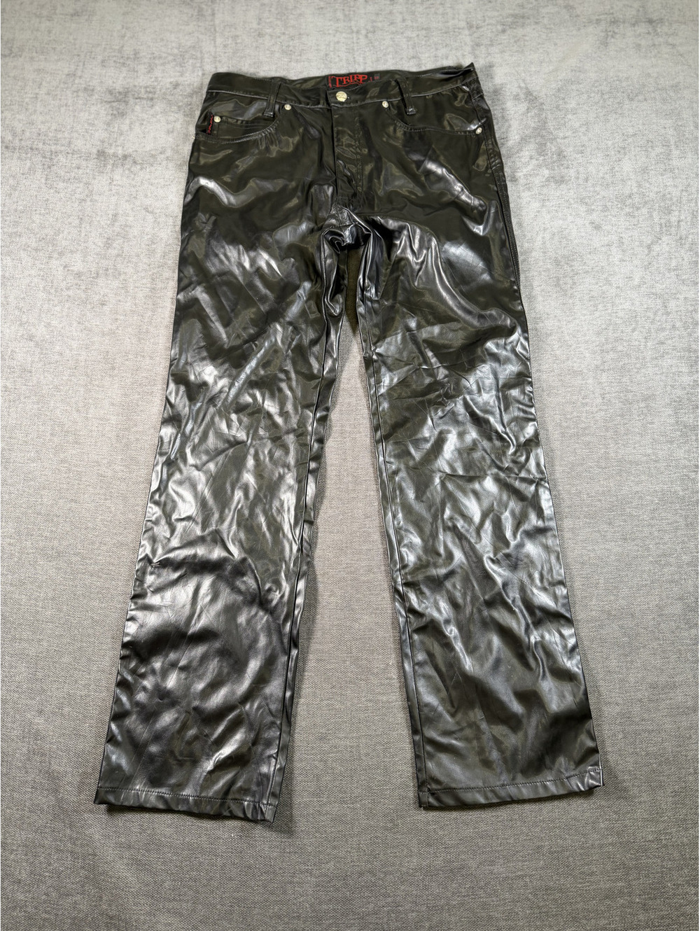 Tripp NYC Black Faux Leather Pants Y2K Size 32